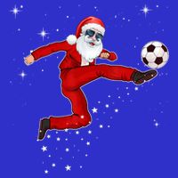 Funny Christmas Santa Soccer Playing Xmas Boys Sport Gift Bag
