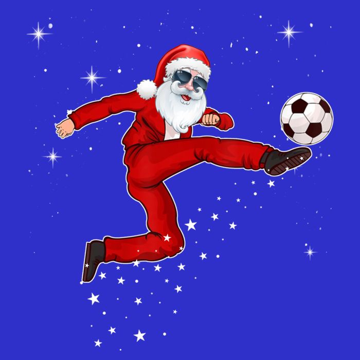 Funny Christmas Santa Soccer Playing Xmas Boys Sport Gift Bag