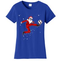 Funny Christmas Santa Soccer Playing Xmas Boys Sport Gift Women's T-Shirt