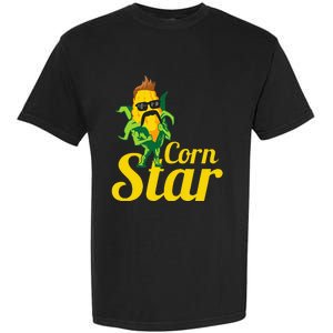 Funny Corn Star Sunglasses Mustache Maize Garment-Dyed Heavyweight T-Shirt