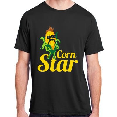 Funny Corn Star Sunglasses Mustache Maize Adult ChromaSoft Performance T-Shirt