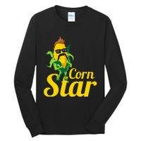 Funny Corn Star Sunglasses Mustache Maize Tall Long Sleeve T-Shirt