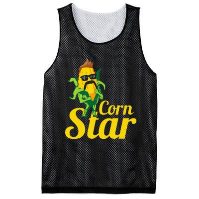 Funny Corn Star Sunglasses Mustache Maize Mesh Reversible Basketball Jersey Tank