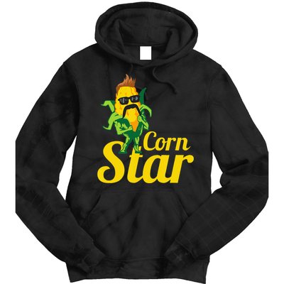 Funny Corn Star Sunglasses Mustache Maize Tie Dye Hoodie