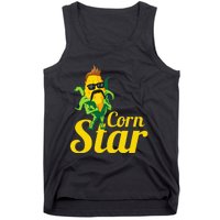 Funny Corn Star Sunglasses Mustache Maize Tank Top