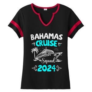 Family Cruise Squad Bahamas 2024 Summer Matching Vacation Ladies Halftime Notch Neck Tee