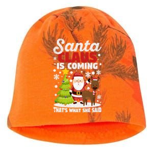 Funny Christmas Santa Claus Is Coming ThatS What She Said Gift Kati - Camo Knit Beanie