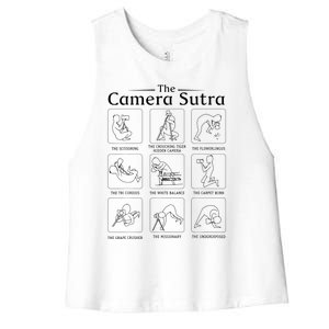 Funny Camera Sutra Photographer Photography Gift Men Women Women's Racerback Cropped Tank