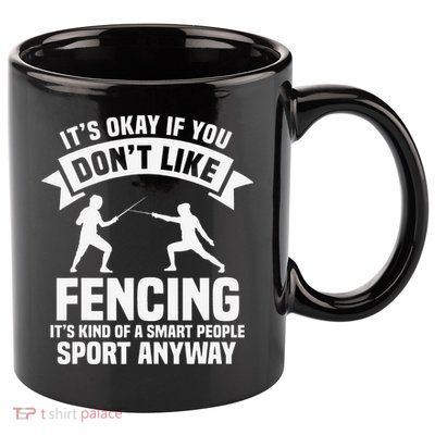 Fencing Combat Sport Fence Foil Epee Sabre Sword Fencer 11oz C Handle Ceramic Mug