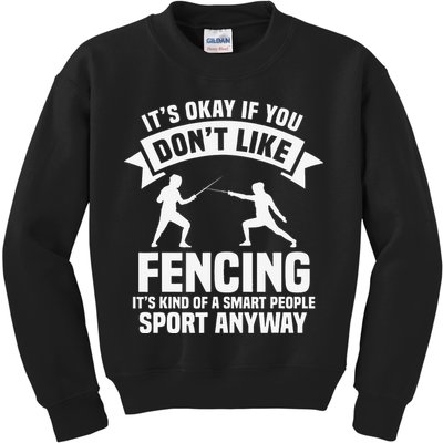Fencing Combat Sport Fence Foil Epee Sabre Sword Fencer Kids Sweatshirt