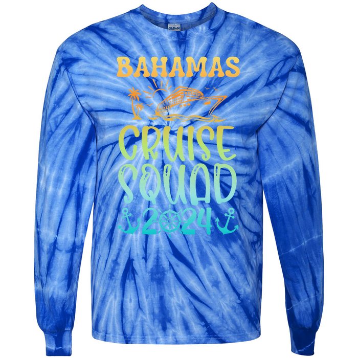 Family Cruise Squad Bahamas 2024 Summer Matching Vacation Tie-Dye Long Sleeve Shirt