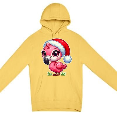 Flamingo Christmas Santa Claus Hat Xmas Holiday Tank Top Premium Pullover Hoodie