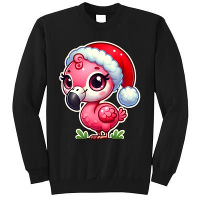 Flamingo Christmas Santa Claus Hat Xmas Holiday Tank Top Sweatshirt