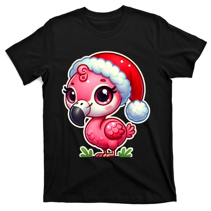 Flamingo Christmas Santa Claus Hat Xmas Holiday Tank Top T-Shirt