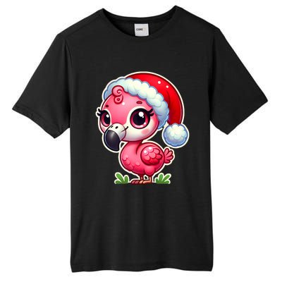 Flamingo Christmas Santa Claus Hat Xmas Holiday Tank Top Tall Fusion ChromaSoft Performance T-Shirt