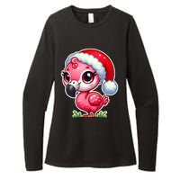 Flamingo Christmas Santa Claus Hat Xmas Holiday Tank Top Womens CVC Long Sleeve Shirt