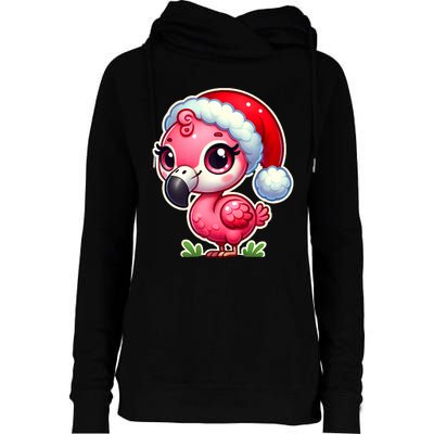 Flamingo Christmas Santa Claus Hat Xmas Holiday Tank Top Womens Funnel Neck Pullover Hood