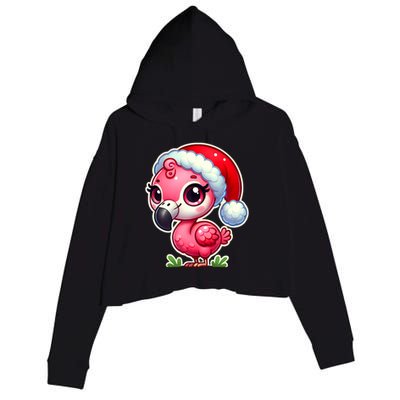 Flamingo Christmas Santa Claus Hat Xmas Holiday Tank Top Crop Fleece Hoodie