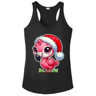 Flamingo Christmas Santa Claus Hat Xmas Holiday Tank Top Ladies PosiCharge Competitor Racerback Tank