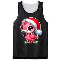 Flamingo Christmas Santa Claus Hat Xmas Holiday Tank Top Mesh Reversible Basketball Jersey Tank