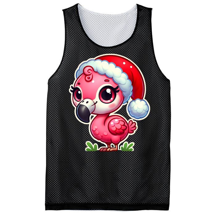 Flamingo Christmas Santa Claus Hat Xmas Holiday Tank Top Mesh Reversible Basketball Jersey Tank