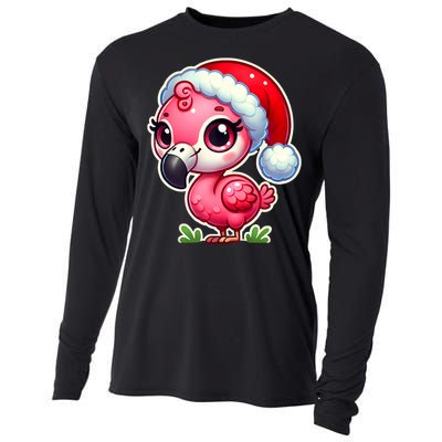 Flamingo Christmas Santa Claus Hat Xmas Holiday Tank Top Cooling Performance Long Sleeve Crew