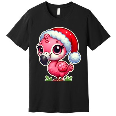 Flamingo Christmas Santa Claus Hat Xmas Holiday Tank Top Premium T-Shirt