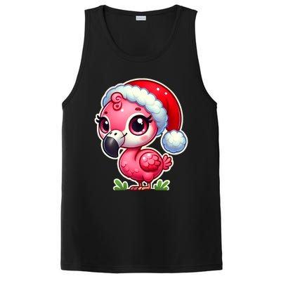 Flamingo Christmas Santa Claus Hat Xmas Holiday Tank Top PosiCharge Competitor Tank