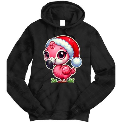 Flamingo Christmas Santa Claus Hat Xmas Holiday Tank Top Tie Dye Hoodie