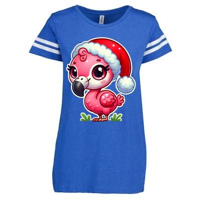 Flamingo Christmas Santa Claus Hat Xmas Holiday Tank Top Enza Ladies Jersey Football T-Shirt