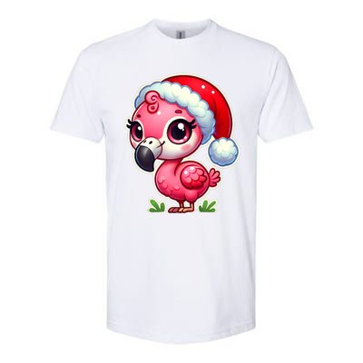 Flamingo Christmas Santa Claus Hat Xmas Holiday Tank Top Softstyle CVC T-Shirt