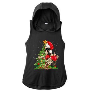 Funny Christmas Sorta Merry Sorta Scary Skeleton Xmas Tree Ladies PosiCharge Tri-Blend Wicking Draft Hoodie Tank