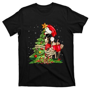 Funny Christmas Sorta Merry Sorta Scary Skeleton Xmas Tree T-Shirt