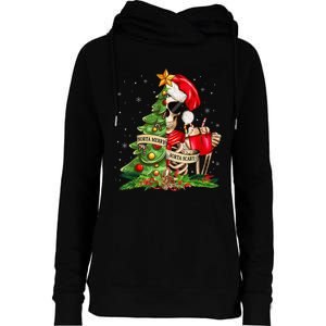 Funny Christmas Sorta Merry Sorta Scary Skeleton Xmas Tree Womens Funnel Neck Pullover Hood