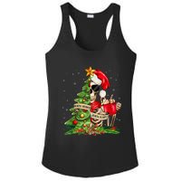 Funny Christmas Sorta Merry Sorta Scary Skeleton Xmas Tree Ladies PosiCharge Competitor Racerback Tank