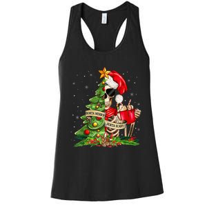 Funny Christmas Sorta Merry Sorta Scary Skeleton Xmas Tree Women's Racerback Tank