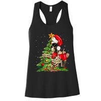 Funny Christmas Sorta Merry Sorta Scary Skeleton Xmas Tree Women's Racerback Tank