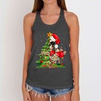 Funny Christmas Sorta Merry Sorta Scary Skeleton Xmas Tree Women's Knotted Racerback Tank