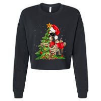 Funny Christmas Sorta Merry Sorta Scary Skeleton Xmas Tree Cropped Pullover Crew