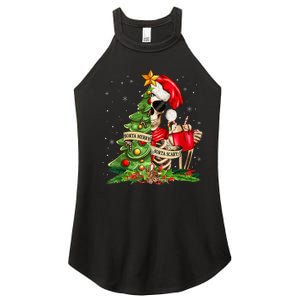 Funny Christmas Sorta Merry Sorta Scary Skeleton Xmas Tree Women's Perfect Tri Rocker Tank