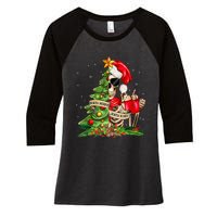 Funny Christmas Sorta Merry Sorta Scary Skeleton Xmas Tree Women's Tri-Blend 3/4-Sleeve Raglan Shirt