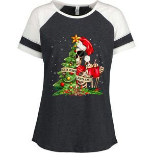 Funny Christmas Sorta Merry Sorta Scary Skeleton Xmas Tree Enza Ladies Jersey Colorblock Tee