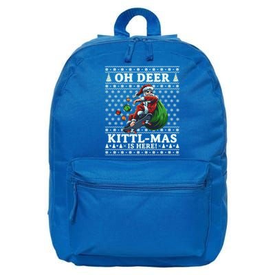 Funny Christmas Santa Claus Is Coming With Funny Gift 16 in Basic Backpack