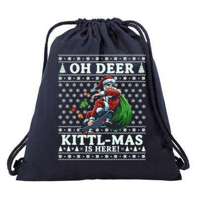 Funny Christmas Santa Claus Is Coming With Funny Gift Drawstring Bag