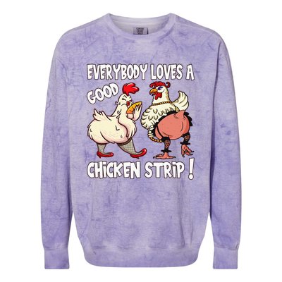 Funny Chicken Strip Saying For Men And Women Adult Humor Colorblast Crewneck Sweatshirt