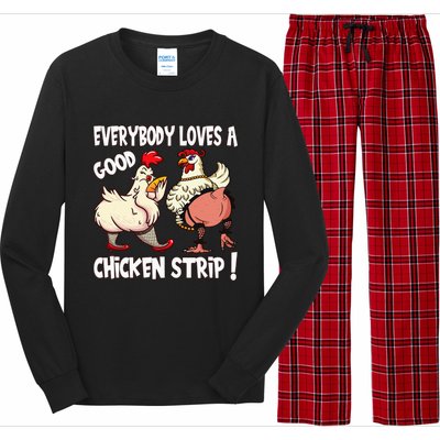 Funny Chicken Strip Saying For Men And Women Adult Humor Long Sleeve Pajama Set