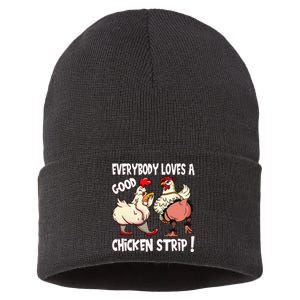 Funny Chicken Strip Saying For Men And Women Adult Humor Sustainable Knit Beanie