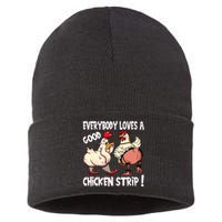 Funny Chicken Strip Saying For Men And Women Adult Humor Sustainable Knit Beanie