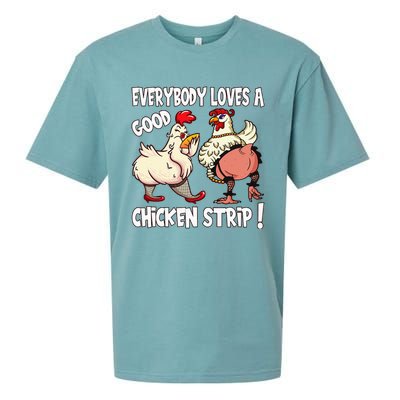 Funny Chicken Strip Saying For Men And Women Adult Humor Sueded Cloud Jersey T-Shirt