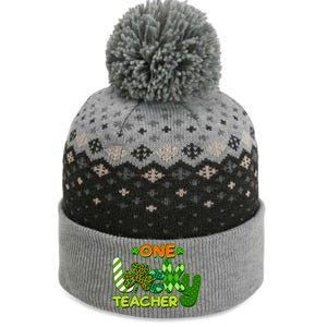 Funny Cute St Patrick's Day One Lucky Teacher The Baniff Cuffed Pom Beanie